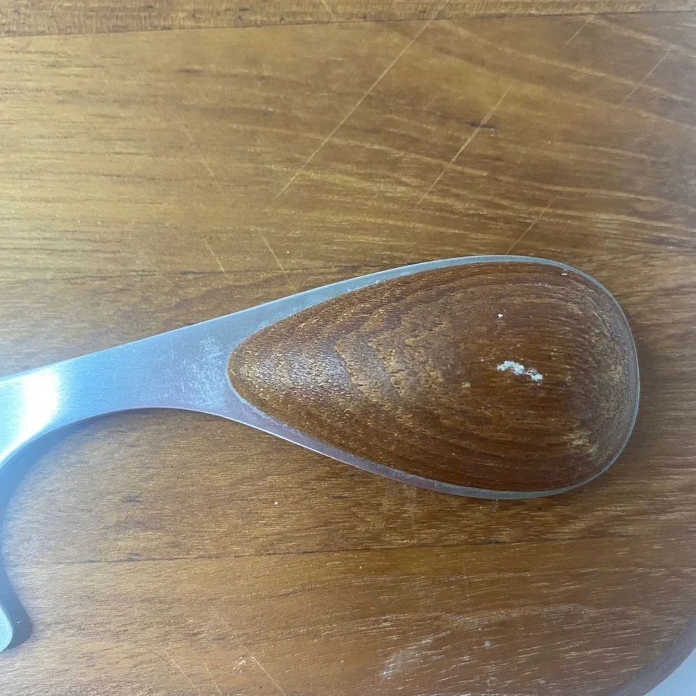 Vintage Dansk Teak Wood Cheese Board Cutting Charcuterie Knife‎ Set MCM Denmark